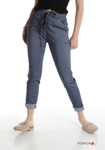 Pantalone in Cotone con tasche con fiocco