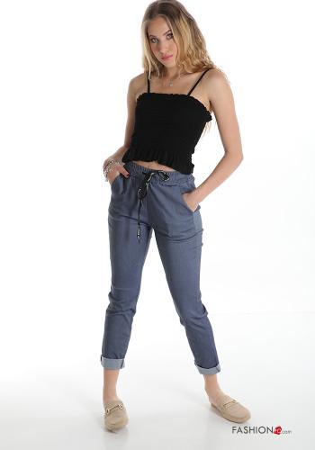 Pantalone in Cotone con tasche con fiocco - ph 5