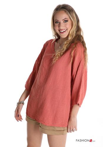Blouse en Coton  encolure en V - ph 1