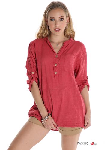 Blusa in Cotone  con bottoni - ph 1