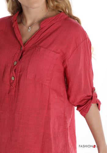 Blusa in Cotone  con bottoni - ph 4