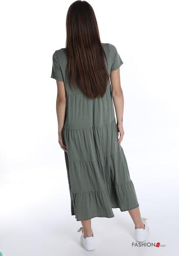 Abito in Cotone  con balze scollo a V - ph 2
