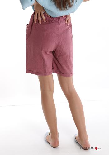 Bermudas de Lino con bolsillos con lazo - ph 2