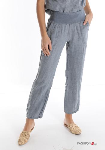 Pantalone in Lino con tasche - ph 1