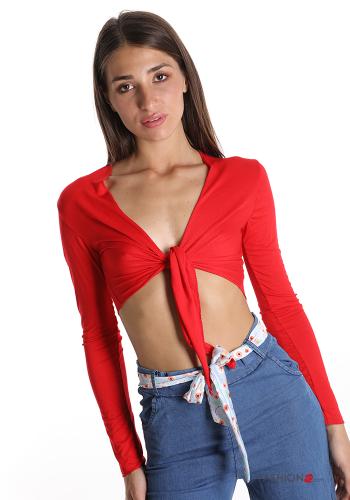 Top corto multiuso maniche lunghe