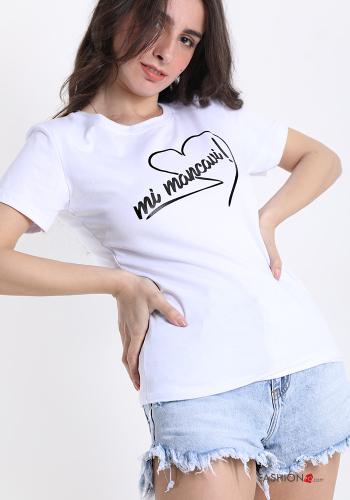 T-shirt in Cotone Fantasia scritta
