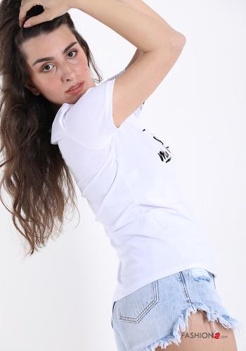 T-shirt in Cotone Fantasia scritta - ph 3