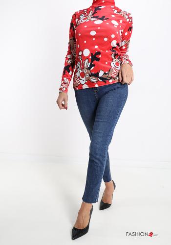 Camisola de mangas compridas de Natal com gola subida - ph 5