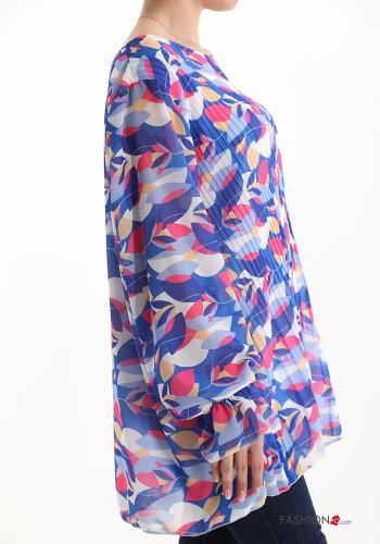 Blumenmuster plissiert Bluse - ph 3