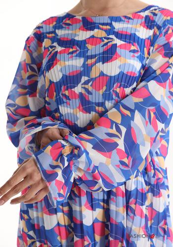 Blumenmuster plissiert Bluse - ph 4
