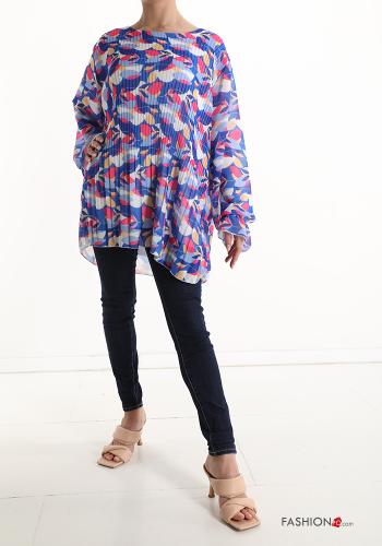 Blumenmuster plissiert Bluse - ph 5