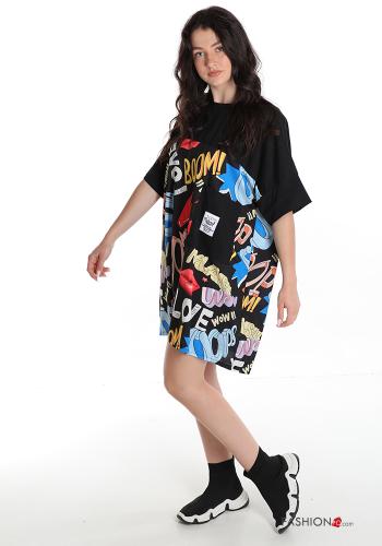 Abito in Cotone Fantasia scritta - ph 3