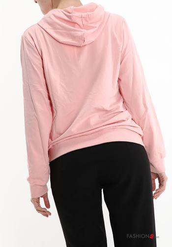 Felpa in Cotone Fantasia scritta con cappuccio - ph 2