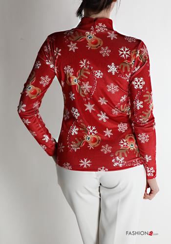 Maglietta a manica lunga Fantasia natalizia a collo alto - ph 2