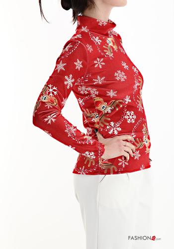 Maglietta a manica lunga Fantasia natalizia a collo alto - ph 3