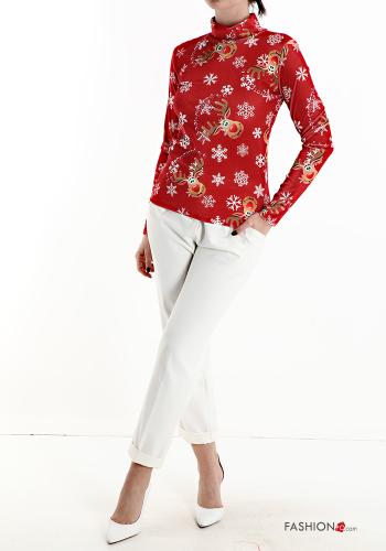 Maglietta a manica lunga Fantasia natalizia a collo alto - ph 5