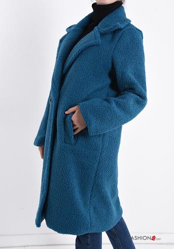 Teddy Bear faux fur Coat with buttons with pockets - ph 3