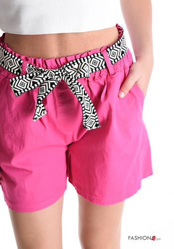 Shorts en Coton avec ceinture en tissu avec poches avec élastique - ph 4