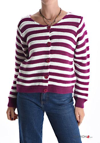 Cardigan Fantasia righe con bottoni - ph 1