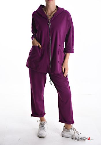 Cotton Sports set with elastic with hood with pockets with zip - ph 1