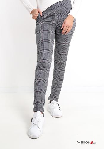 Pantalones de Algodón Estampado tartán con bolsillos - ph 1