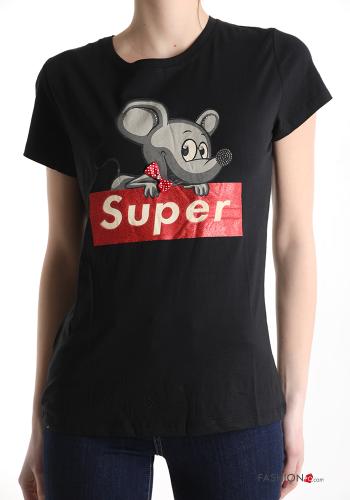 T-shirt in Cotone Fantasia stampata