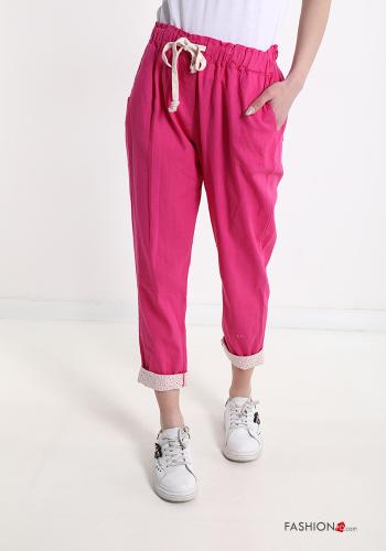 Hose aus Leinen mit Taschen mit Schleife - ph 1