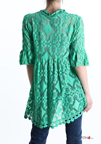 lace trim Cardigan with bow - ph 2