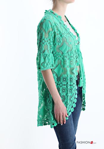 lace trim Cardigan with bow - ph 3