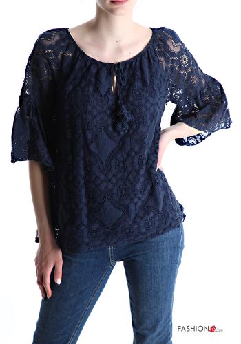 Spitze- Bluse mit Schleife - ph 1