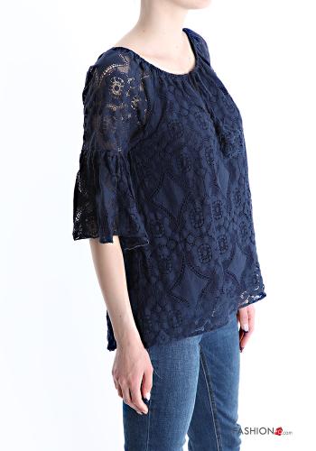Spitze- Bluse mit Schleife - ph 3