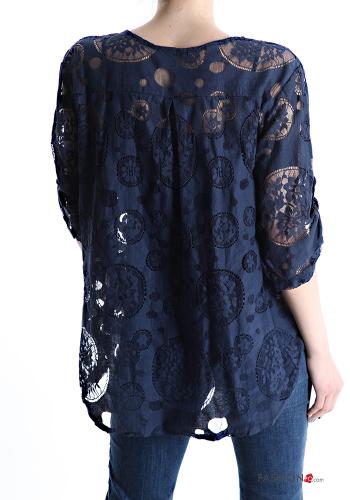Blusa Fantasia ricamata con bottoni - ph 2