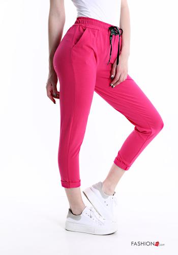 Calças de treino em Algodão com bolsos com laço com elástico - ph 3