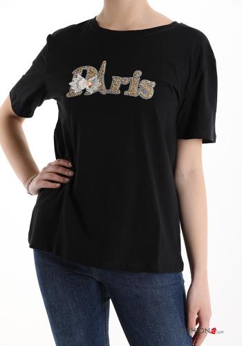 T-shirt in Cotone Fantasia scritta - ph 1