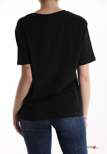 T-shirt in Cotone Fantasia scritta - ph 2