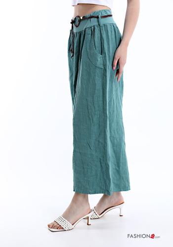 Pantalone in Lino con cintura con tasche - ph 3