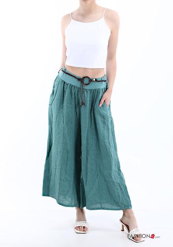 Pantalone in Lino con cintura con tasche - ph 5