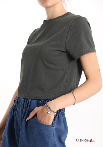 Top in Cotone corto maniche corte girocollo - ph 3