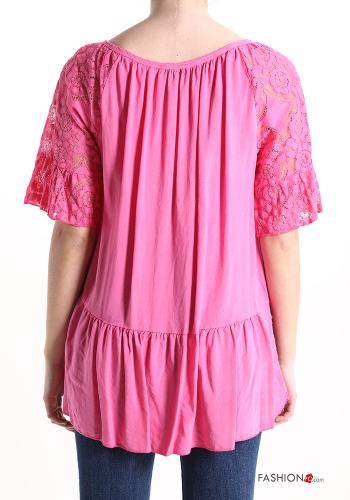 Besticktes Muster Spitze- Bluse - ph 2