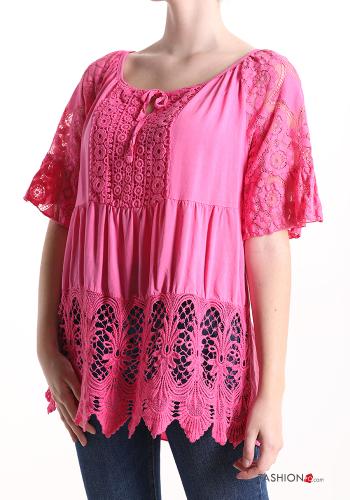 Besticktes Muster Spitze- Bluse - ph 3