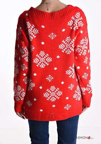 Weihnachts u-boot ausschnitt Strickpullover - ph 2