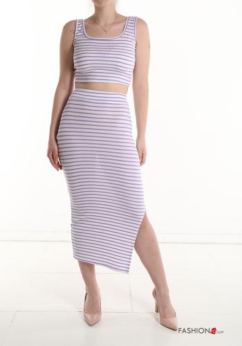 Striped Co-ord with elastic with split