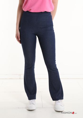 Pantalone in Cotone denim a zampa con elastico