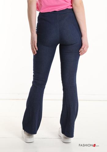 Pantalone in Cotone denim a zampa con elastico - ph 2