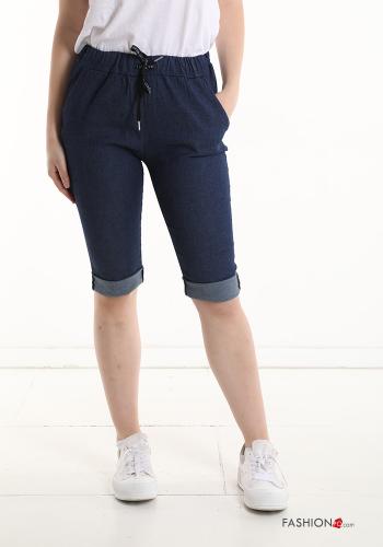 Bermuda en Coton en denim avec poches avec coulisse - ph 1