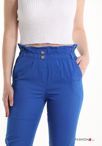 skinny Hose aus Baumwolle mit Taschen mit gummizug - ph 4