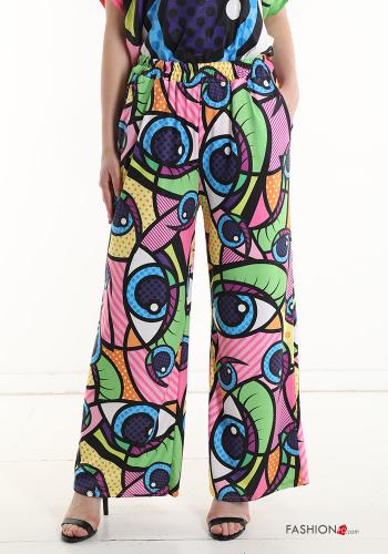 Coordinato in Cotone maniche corte Fantasia astratta con elastico - ph 5