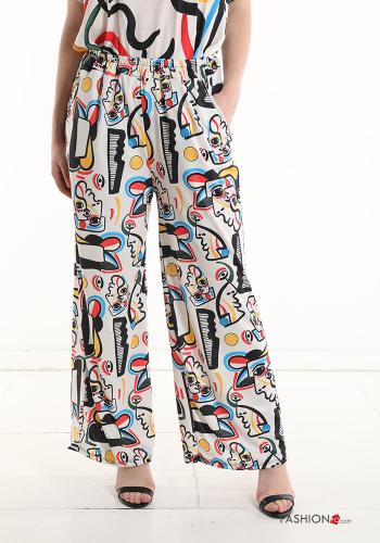 Coordinato in Cotone maniche corte Fantasia stampata scollo a V - ph 5