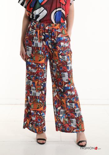 Coordinato in Cotone maniche corte Fantasia astratta scollo a V - ph 5