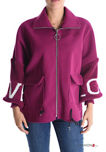 Giacca con coulisse con tasche con zip